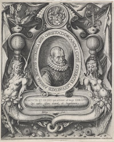 カロルス・クルシウス（シャルル・ド・レクリュース、1526-1609）の肖像 作： Jacques de Gheyn II