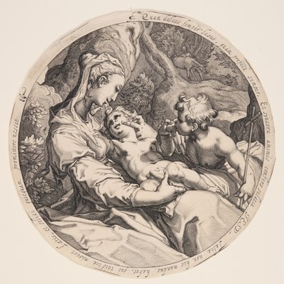 聖母子と洗礼者ヨハネ 作： Jacques de Gheyn II