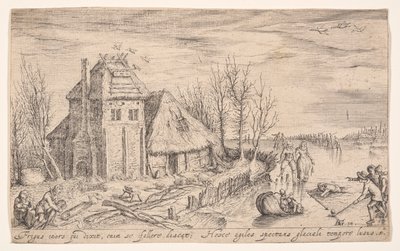 アイススケートのある冬景色、風景より 作： Jacques de Gheyn II