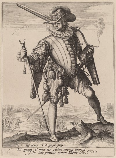 アルケバスの兵士 作： Jacques de Gheyn II after Hendrik Goltzius