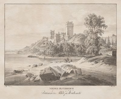 ローワーエスターライヒ州、ヴァイデネク城の遺跡 作： Jakob Alt