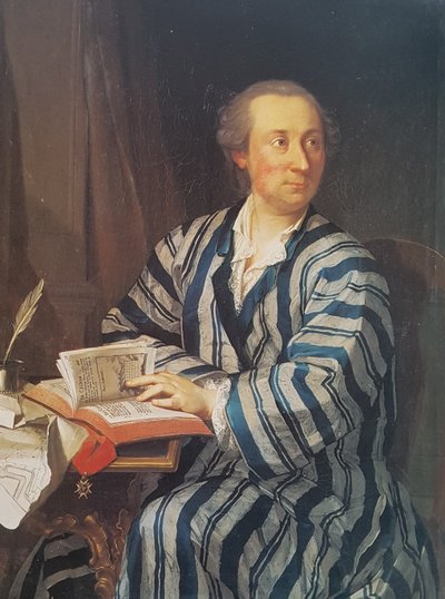 ドイツ語：スイス衛兵士官、サミュエル・イザーク・エマニュエル・グロス（1732-1763）の肖像。 作： ヤコブ・エマヌエル・ハンドマン