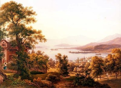 チューリッヒ湖畔のホルゲンの風景 作： Jakob Suter