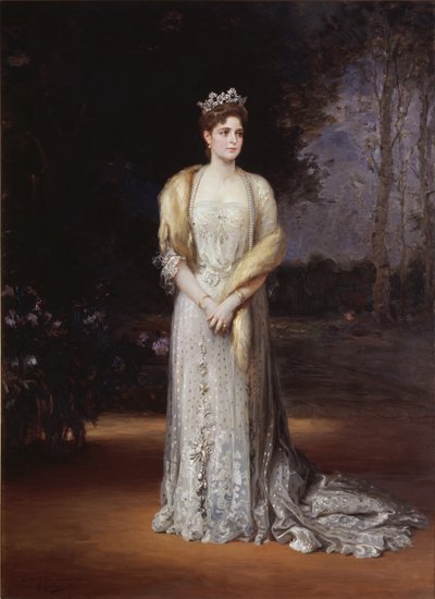 ロシア皇帝アレクサンドラ・フョードロヴナの肖像1872-1918年、皇帝ニコラス2世の妻、1914年 作： Jakov Jakovlevich Veber