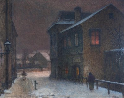 雪の中の道、1907-1909 作： Jakub Schikaneder