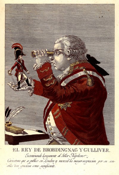 ブロブディンナクの王とガリバー 作： James (after) Gillray