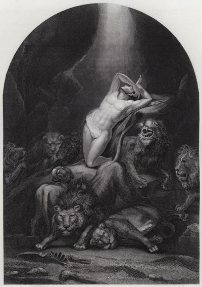 獅子の巣の中のダニエル（彫刻 作： James (after) Northcote