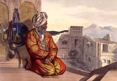 ロバート・キャリック（c.1829-1904）が彫刻した「アフガニスタンの風景、居住者、衣装」からのプレート9、ペシャワールの「アトマラン」ヒンドゥー教、1848年（リトグラフ）。 作： James (after) Rattray