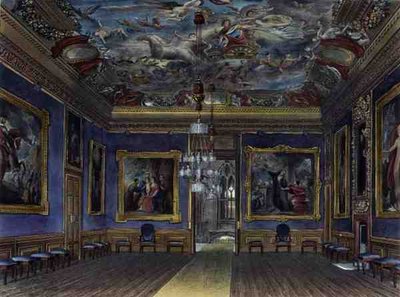 ウィンザー城の王様の応接室、Thomas Sutherland (b.1785)が彫った「Royal Residences」より、William Henry Pyne (1769-1843)が出版しました。 作： James (after) Stephanoff
