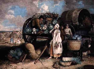 ウィリアム・ウォード（1766-1826）が彫刻した「A Vegetable Market」は、Messrs. 作： James (after) Ward