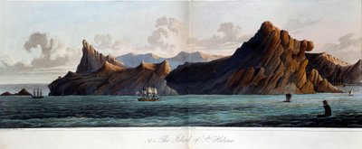 19世紀のサント・ヘレネ島（Sainte-Helene）の風景。ジェームズ・ワトソン（1828年没）による水彩画 パリ、アルミー美術館 作： James (after) Wathen