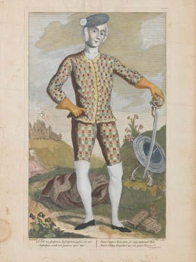 チャールズ・エドワード・スチュアート王子（彩色済み彫刻 作： James (c.1692 1767) (after) Wasdail