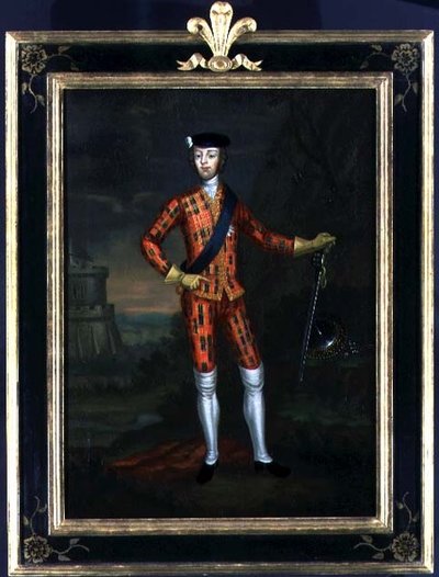 ボニー・プリンス・チャーリーの「ハーレクイン」ポートレート、1745年頃（油彩・キャンバス） 作： James (c.1692 1767) Wasdail