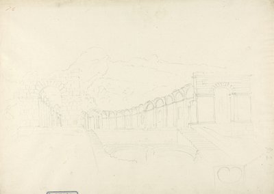 ザグアンの春の上の寺院（紙に黒鉛） 作： James 1730 94 Bruce