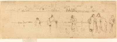 堤防のスケッチ、c。 18841886。 作： James Abbott McNeill Whistler