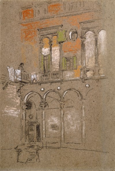ヴェネツィアの中庭、 作： James Abbott McNeill Whistler