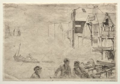 ワーフ。 作： James Abbott McNeill Whistler