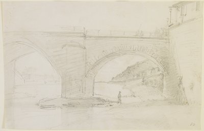 橋、1858年（オフホワイトの織り紙に鉛筆） 作： James Abbott McNeill Whistler