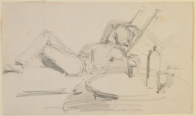 ベッドに横たわる男性、1858年。 作： James Abbott McNeill Whistler