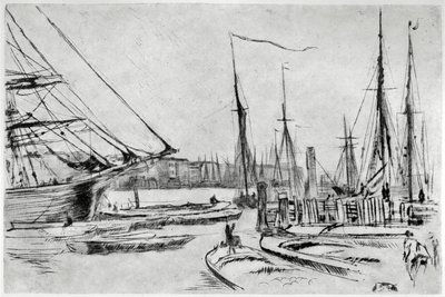 ビリングスゲートのスケッチ、19世紀の1904。 作： James Abbott McNeill Whistler
