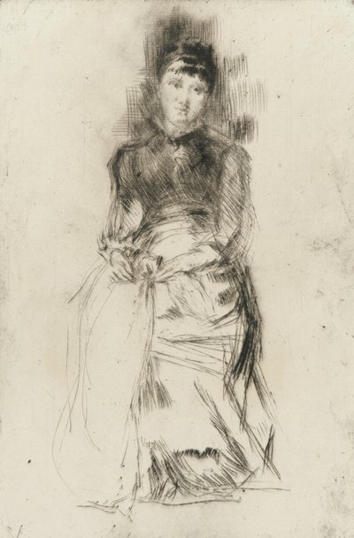 アグネス、1873-75年頃（紙にドライポント） 作： James Abbott McNeill Whistler