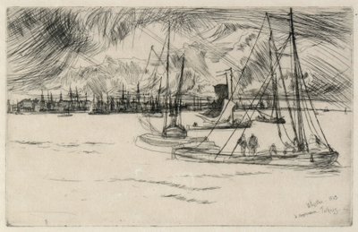 Tolhuisからのアムステルダム 作： James Abbott McNeill Whistler