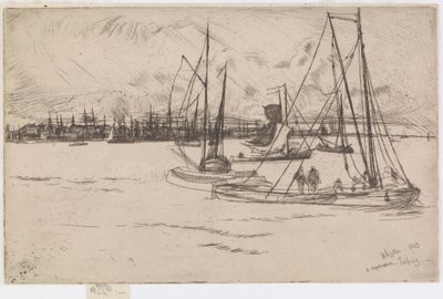 アムステルダム、トルホイスより、1863年。 作： James Abbott McNeill Whistler