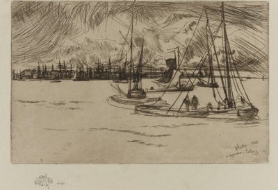 アムステルダム、トルハウスから、1863年。 作： James Abbott McNeill Whistler