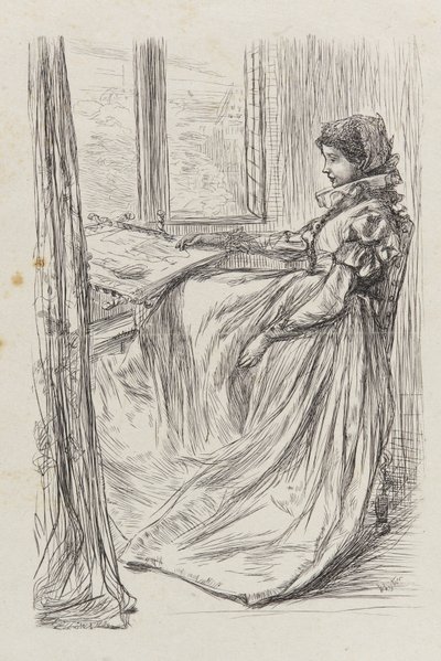 聖バーソロミューの虐殺の前の朝の挿絵、1862 年。 作： James Abbott McNeill Whistler