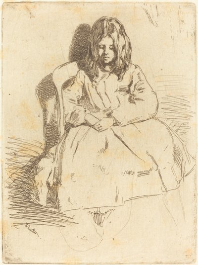 座るアニー、1858年 作： James Abbott McNeill Whistler