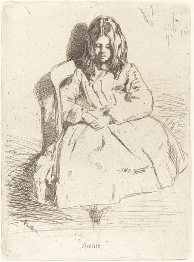 アニーが座った状態、1858年 作： James Abbott McNeill Whistler