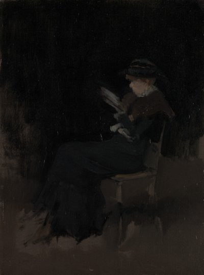 黒の編曲：Girl Reading、ca。 1880～90年。 作： James Abbott McNeill Whistler