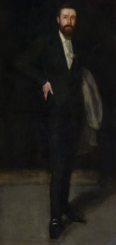 黒の配置: F. R. レイランドの肖像、1870-1873。 作： James Abbott McNeill Whistler