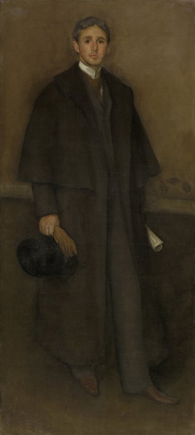 肌の色と茶色の配置：アーサージェロームエディの肖像、1894 作： James Abbott McNeill Whistler