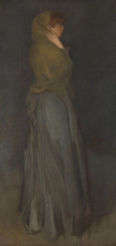 「黄色と灰色の配置」：エフィー・ディーンズ、1876-78年頃 作： James Abbott McNeill Whistler