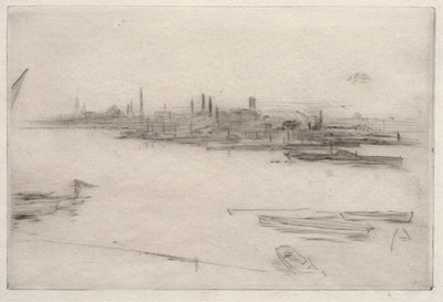 バタシー：夜明け。 作： James Abbott McNeill Whistler