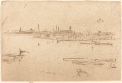 バタシー：夜明け、1875年。 作： James Abbott McNeill Whistler