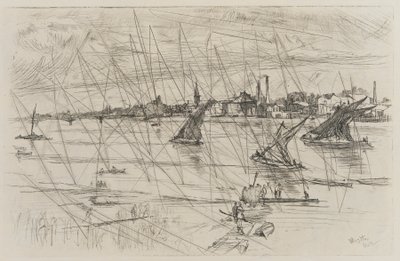 バタシー リーチ、1863 年。 作： James Abbott McNeill Whistler