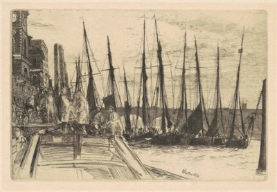 ビリングスゲート、1859 年。 作： James Abbott McNeill Whistler