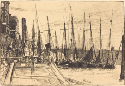 ビリングスゲート、1859 年。 作： James Abbott McNeill Whistler