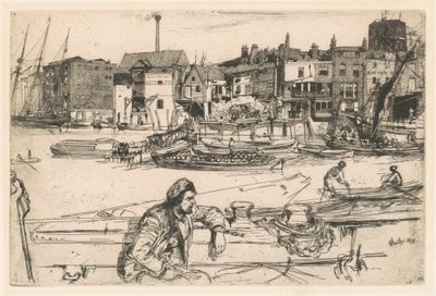 1859年、ブラックライオン・ワーフ 作： James Abbott McNeill Whistler