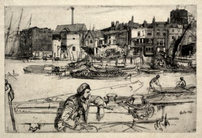 ブラックライオンワーフ、1859年。 作： James Abbott McNeill Whistler
