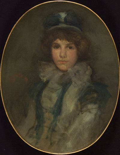 ブルーとコーラル：リトルブルーボンネット、1898 作： James Abbott McNeill Whistler