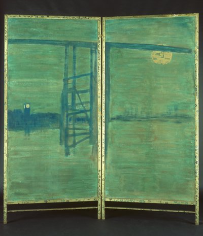 青と銀：スクリーン、古いバタシー橋 作： James Abbott McNeill Whistler