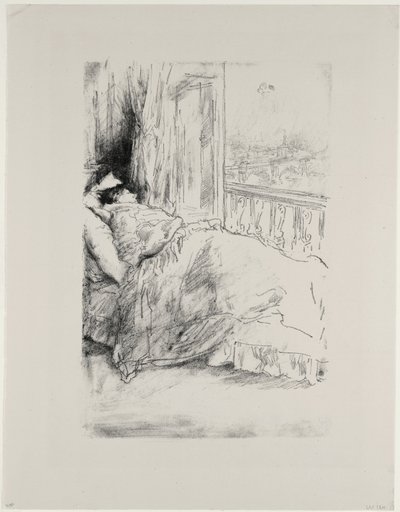 バルコニーで、1896 作： James Abbott McNeill Whistler