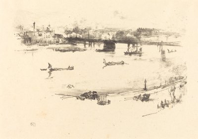 チャリング クロス鉄道橋、1896 年。 作： James Abbott McNeill Whistler