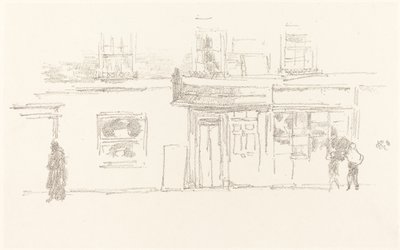 チェルシーショップス、1888年 作： James Abbott McNeill Whistler