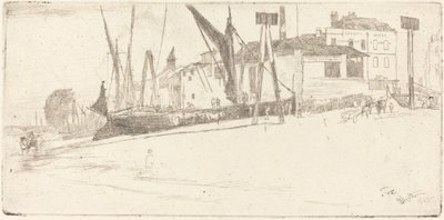 チェルシー ワーフ、1863 年。 作： James Abbott McNeill Whistler