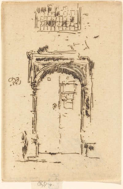 教会のドアウェイ、エッジミア 作： James Abbott McNeill Whistler