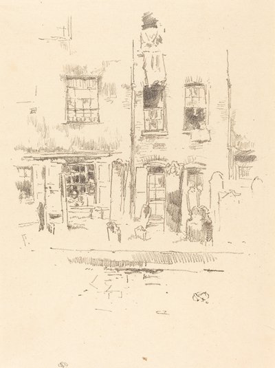 教会の庭、1887年 作： James Abbott McNeill Whistler